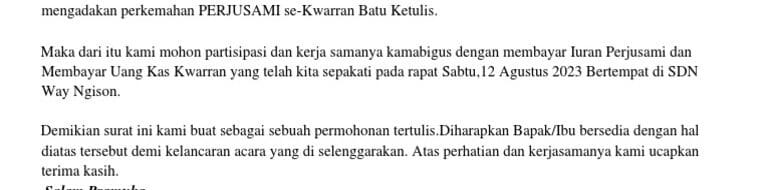 Camat Wringinanom Bantah Surat Iuran HUT RI Bersifat Pungli