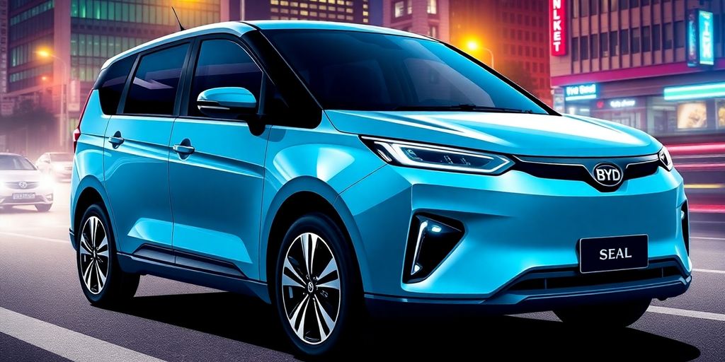 Mobil listrik BYD Seal dengan desain modern dan futuristik.