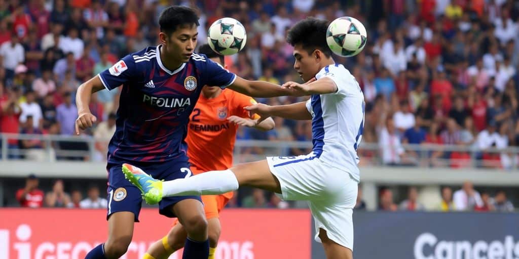 Pemain PSIS dan Persib Bandung berduel di lapangan.