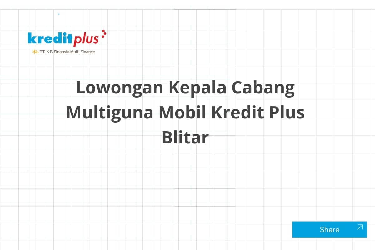 Lowongan Kepala Cabang Multiguna Mobil Kredit Plus Blitar