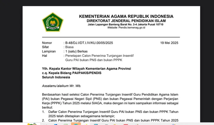 Guru PAI GBPNS 2025: Cek Nama Anda di Daftar 20.623 Penerima