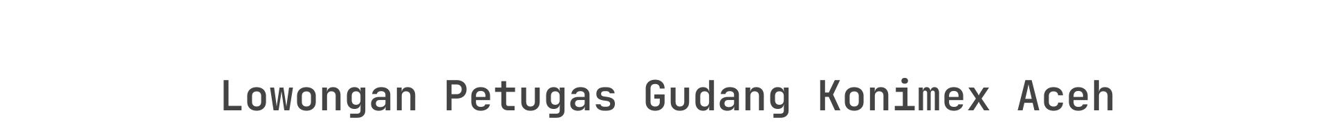 Lowongan Petugas Gudang Konimex Aceh