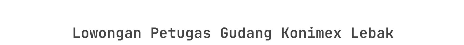 Lowongan Petugas Gudang Konimex Lebak