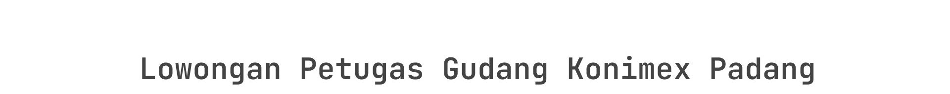 Lowongan Petugas Gudang Konimex Padang