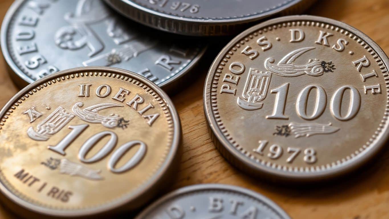 Koin Rp 100 dari tahun 1973 dan 1978.