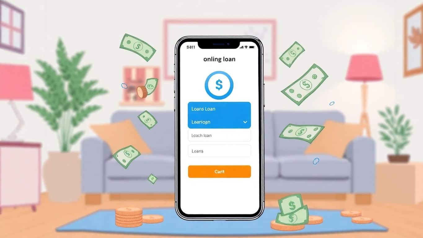 Gambar ilustratif aplikasi pinjaman online di smartphone.
