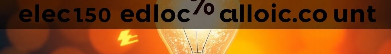 Lamp diskon listrik 50% dengan simbol energi dan diskon 50%