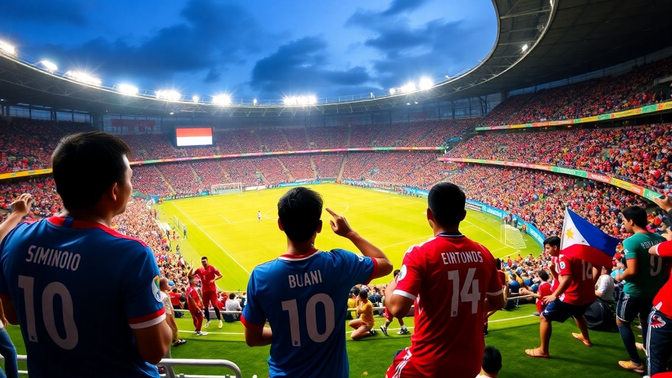 Gambar pertandingan sepak bola Indonesia vs Filipina.
