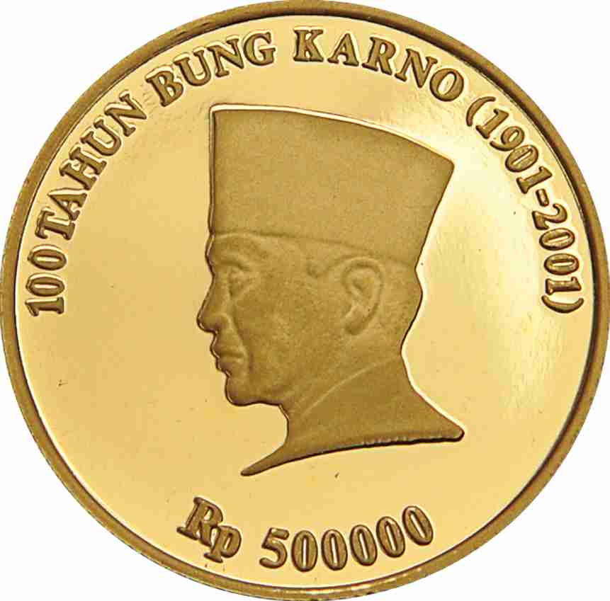 Uang Koin Rp500 ribu Edisi 100 Tahun Bung Karno Emisi 2001 Foto Bank Indonesia